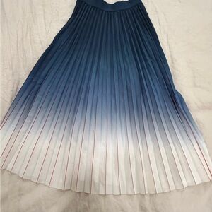 Chic Gradient Blue and White A-Line Skirt